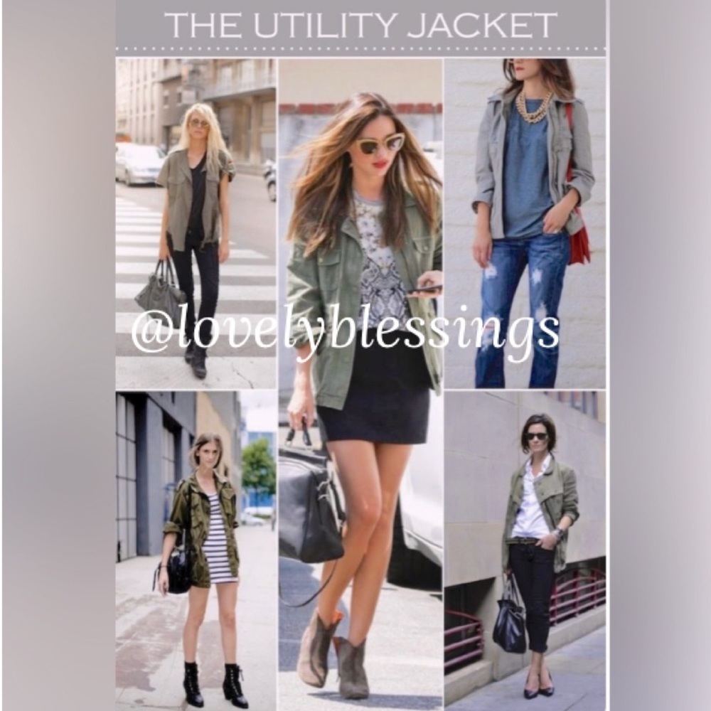 Gray Utility Jacket Lightweight Lined Gap Grey Mi… - image 5